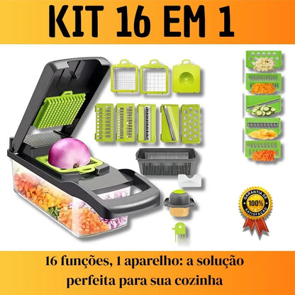 Fatiador Cortador Ralador Multiuso 16 em 1 – Legumes, Frutas e Verduras