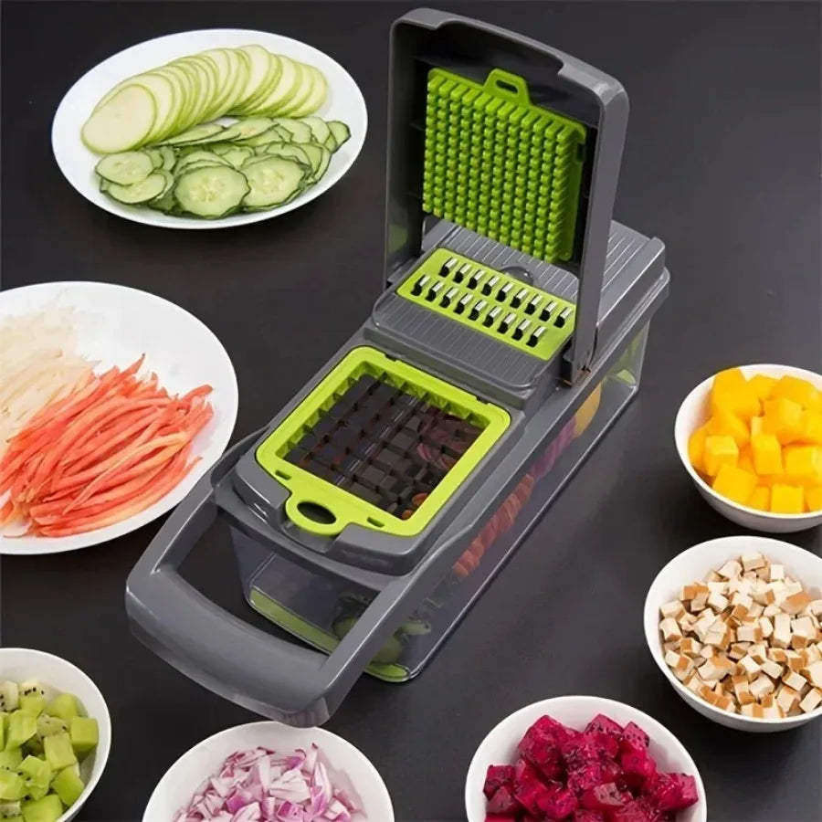 Fatiador Cortador Ralador Multiuso 16 em 1 – Legumes, Frutas e Verduras