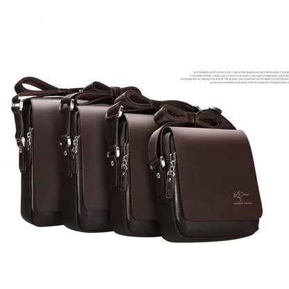 Bolsa Mensageiro Masculina Luxo Vintage em Couro PU Transversal Elegante Premium Casual Executivo
