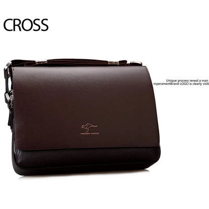 Bolsa Mensageiro Masculina Luxo Vintage em Couro PU Transversal Elegante Premium Casual Executivo