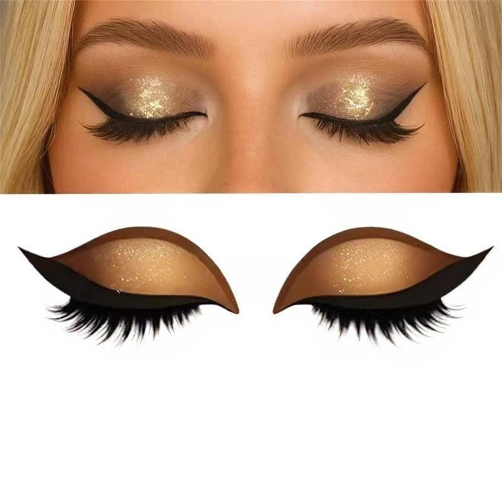 Par de Adesivos Reutilizáveis 2 em 1 para Maquiagem: Sombra e Cílios Postiços "Lazy Eye"
