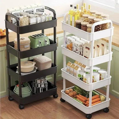 Estante Organizadora de Cozinha 5 Andares com Rodas | Rack Multiuso para Frutas, Lanches e Livros