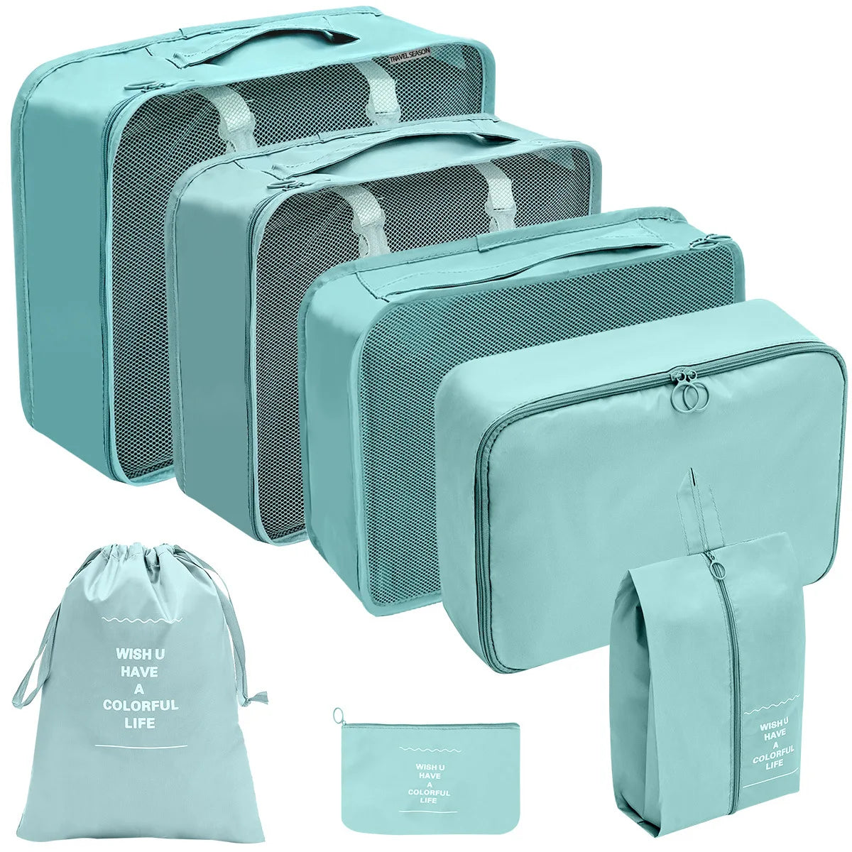 Kit Organizador de Mala de Viagem – 7 ou 10 Peças | Cubos de Compressão, Bolsas para Roupas e Sapatos
