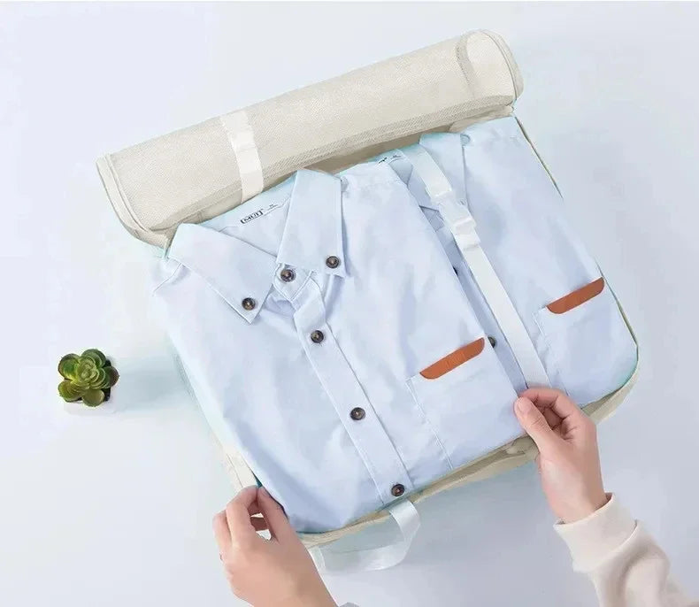 Kit Organizador de Mala de Viagem – 7 ou 10 Peças | Cubos de Compressão, Bolsas para Roupas e Sapatos