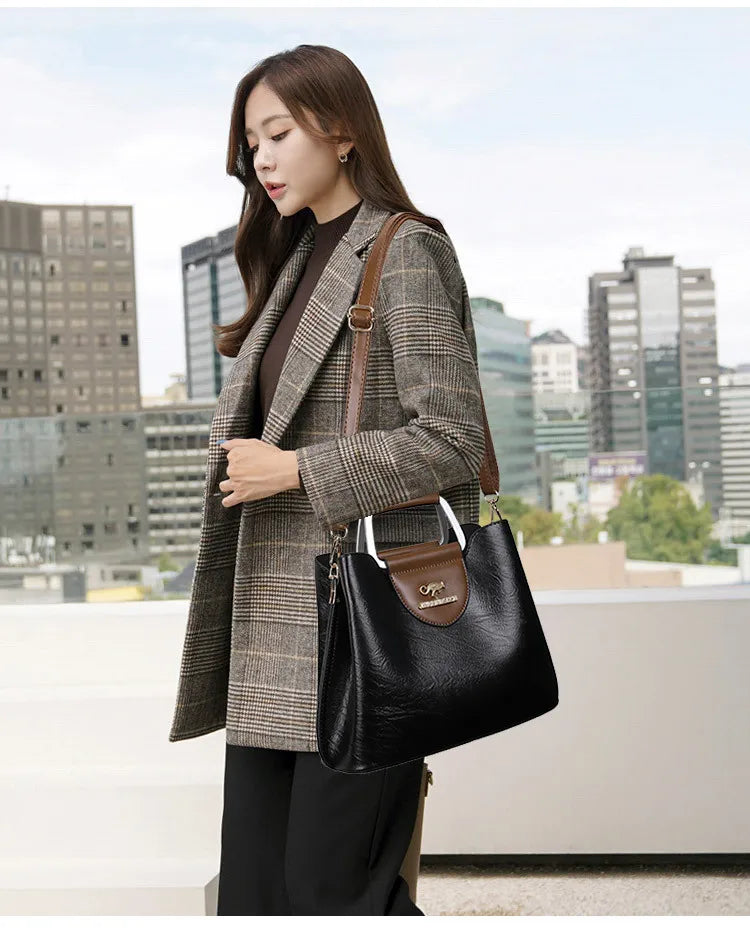 Bolsa Tote Feminina Couro Sintético — Espaçosa, Elegante e Perfeita para o Dia a Dia