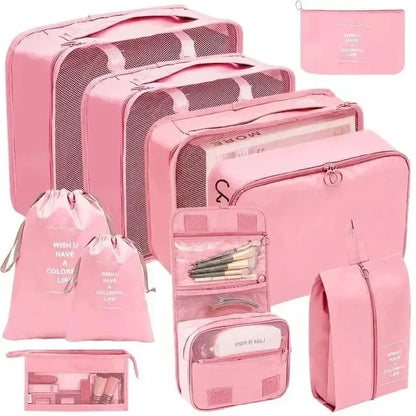 Kit Organizador de Mala de Viagem – 7 ou 10 Peças | Cubos de Compressão, Bolsas para Roupas e Sapatos