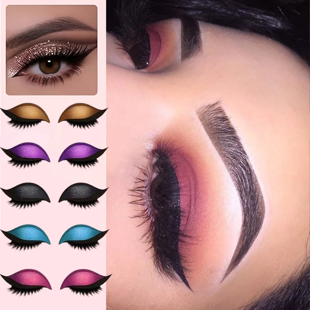 Par de Adesivos Reutilizáveis 2 em 1 para Maquiagem: Sombra e Cílios Postiços "Lazy Eye"