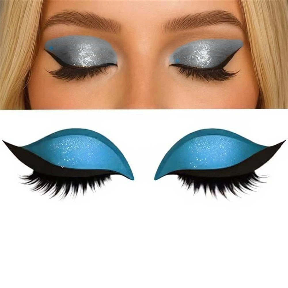 Par de Adesivos Reutilizáveis 2 em 1 para Maquiagem: Sombra e Cílios Postiços "Lazy Eye"
