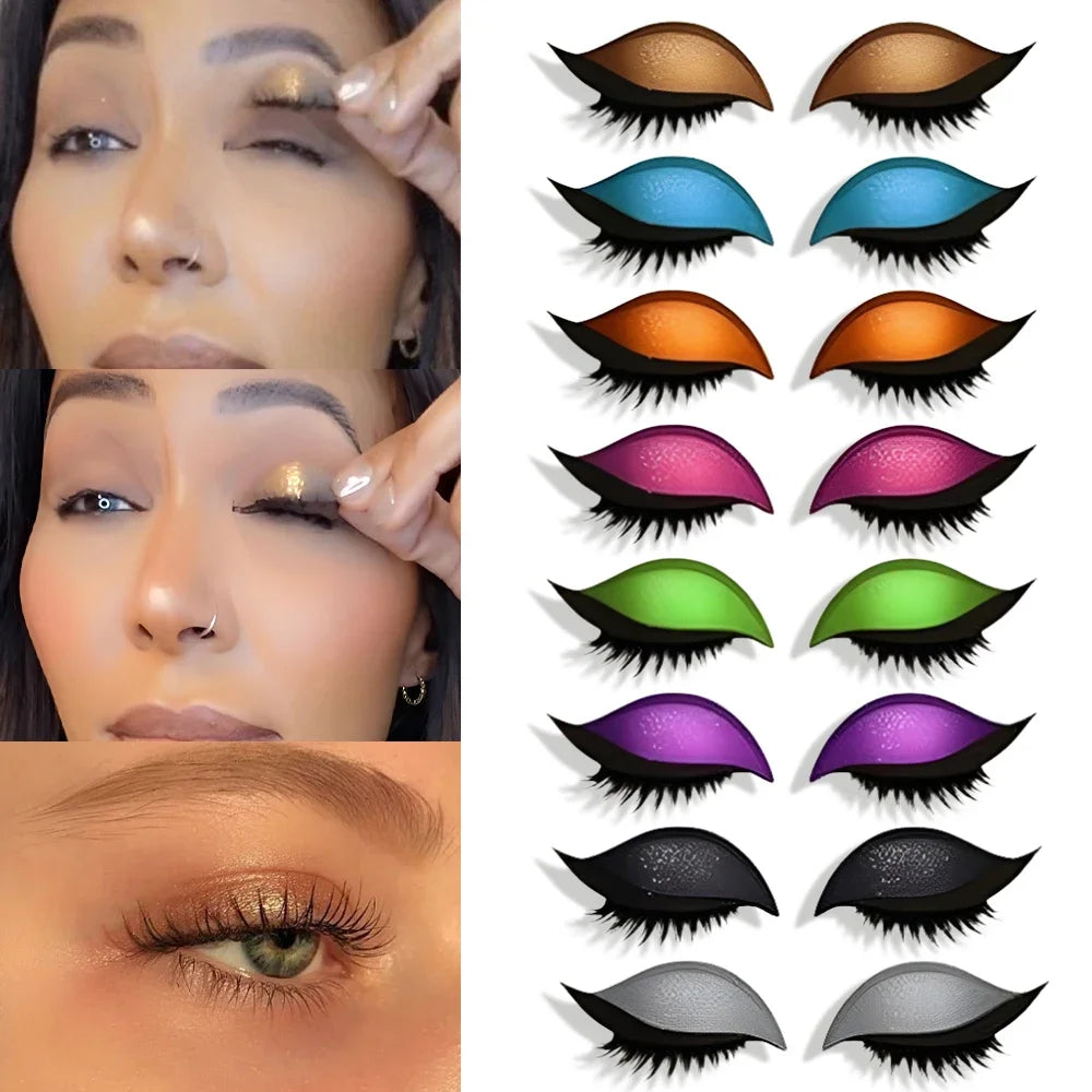 Par de Adesivos Reutilizáveis 2 em 1 para Maquiagem: Sombra e Cílios Postiços "Lazy Eye"