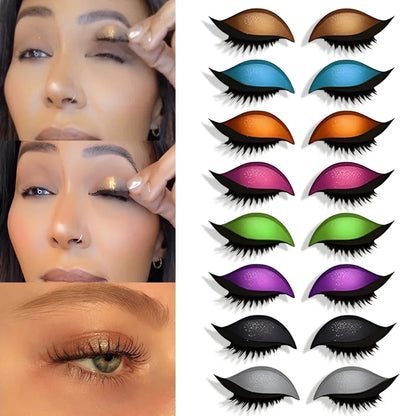 Par de Adesivos Reutilizáveis 2 em 1 para Maquiagem: Sombra e Cílios Postiços "Lazy Eye"