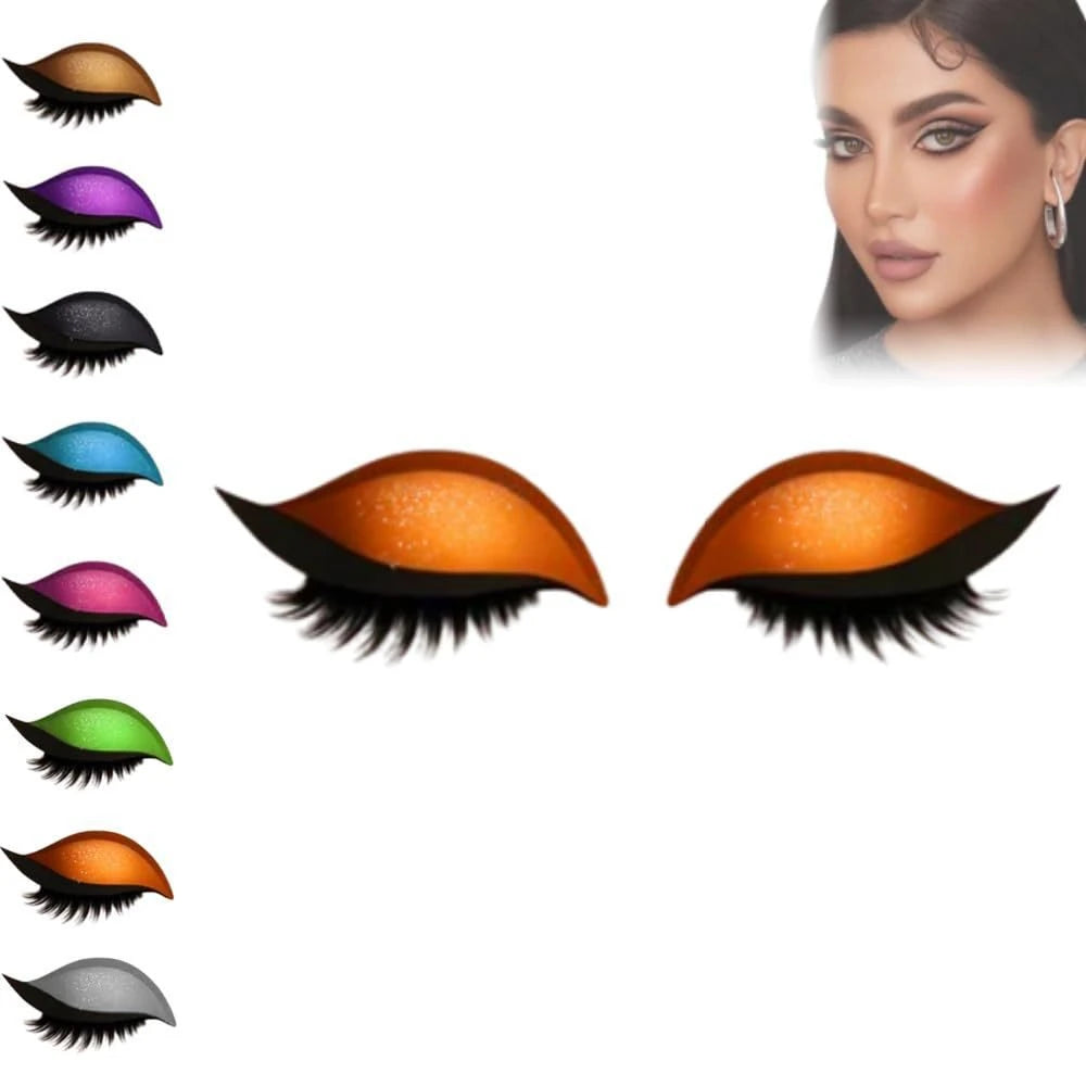 Par de Adesivos Reutilizáveis 2 em 1 para Maquiagem: Sombra e Cílios Postiços "Lazy Eye"