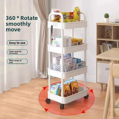 Estante Organizadora de Cozinha 5 Andares com Rodas | Rack Multiuso para Frutas, Lanches e Livros