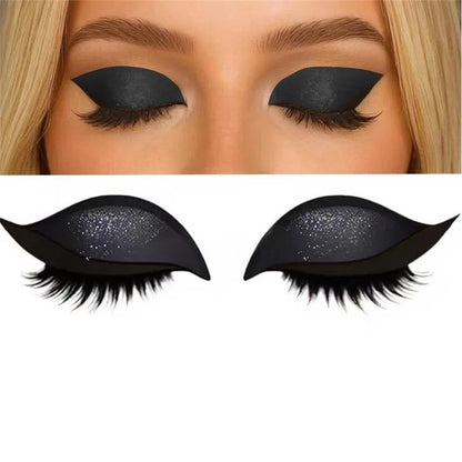 Par de Adesivos Reutilizáveis 2 em 1 para Maquiagem: Sombra e Cílios Postiços "Lazy Eye"