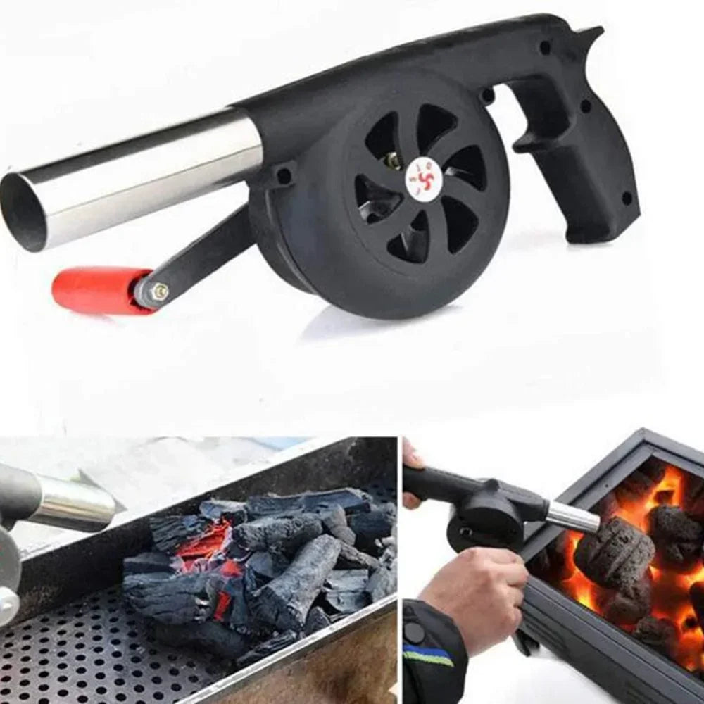 Soprador Manual Portátil para Churrasco | Acendedor de Brasa Compacto para Uso Externo