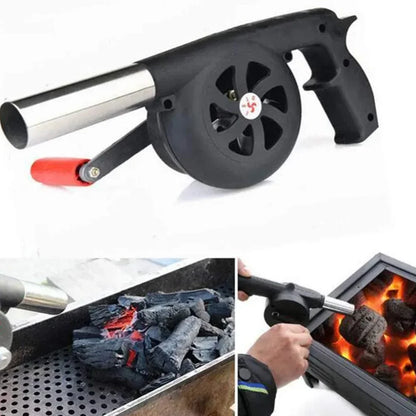Soprador Manual Portátil para Churrasco | Acendedor de Brasa Compacto para Uso Externo