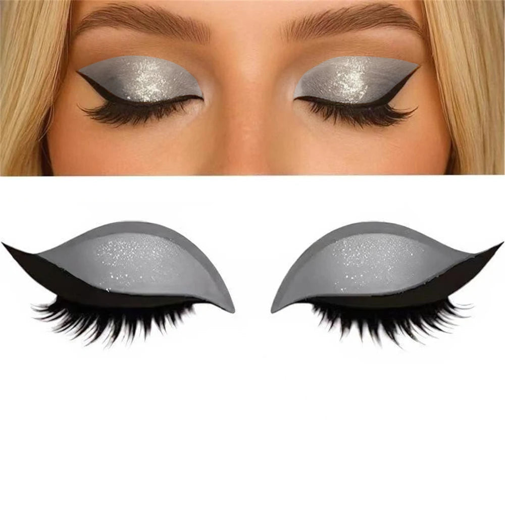 Par de Adesivos Reutilizáveis 2 em 1 para Maquiagem: Sombra e Cílios Postiços "Lazy Eye"