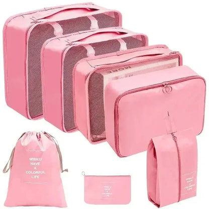 Kit Organizador de Mala de Viagem – 7 ou 10 Peças | Cubos de Compressão, Bolsas para Roupas e Sapatos