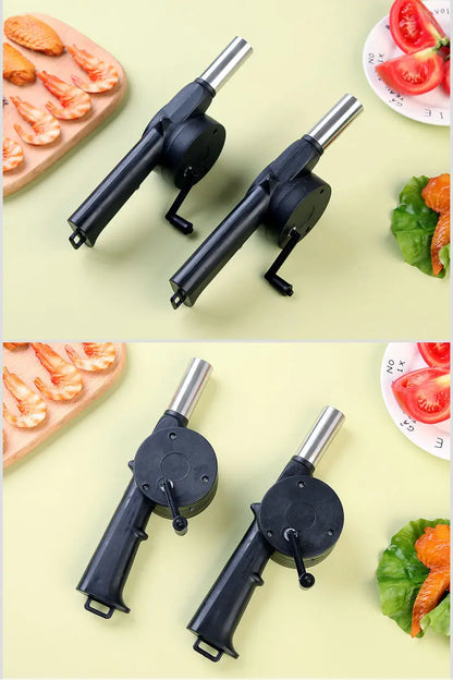 Soprador Manual Portátil para Churrasco | Acendedor de Brasa Compacto para Uso Externo
