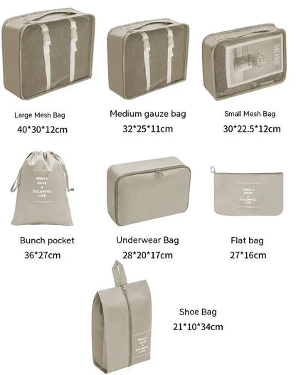 Kit Organizador de Mala de Viagem – 7 ou 10 Peças | Cubos de Compressão, Bolsas para Roupas e Sapatos