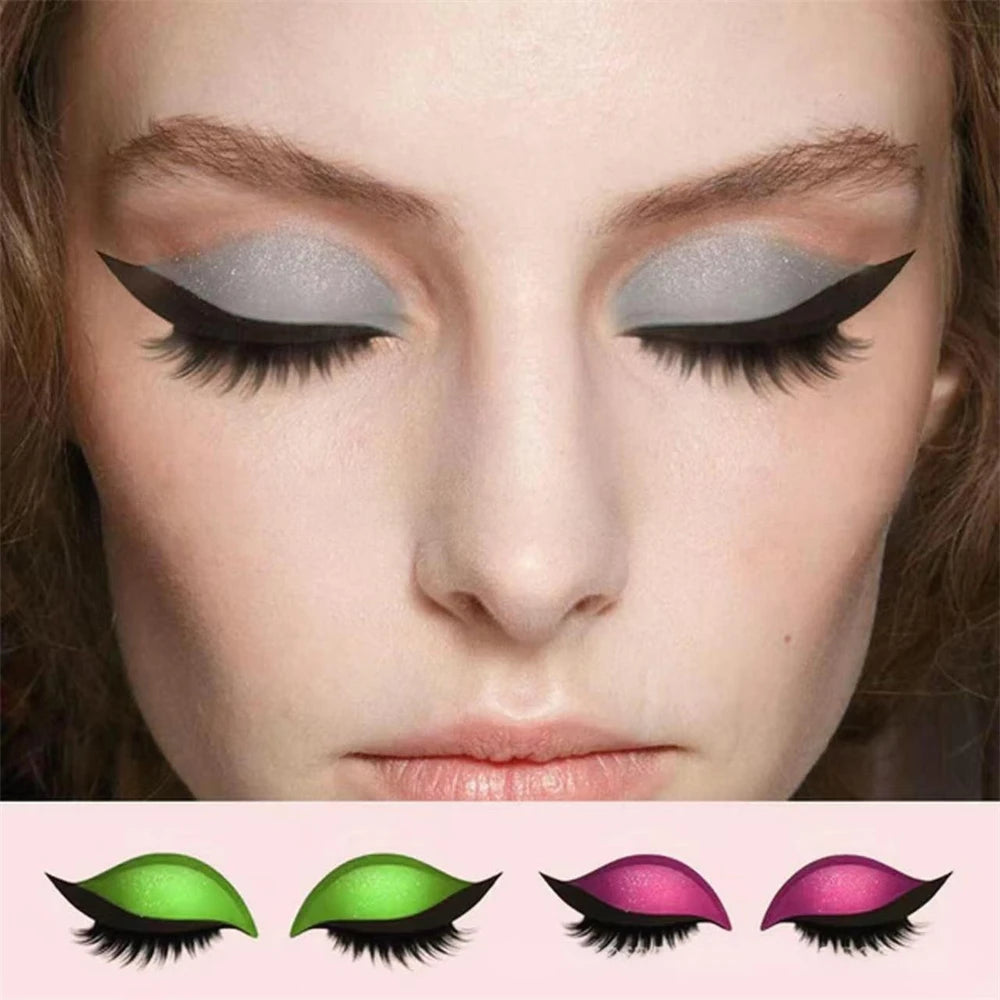 Par de Adesivos Reutilizáveis 2 em 1 para Maquiagem: Sombra e Cílios Postiços "Lazy Eye"