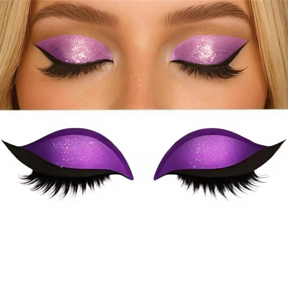 Par de Adesivos Reutilizáveis 2 em 1 para Maquiagem: Sombra e Cílios Postiços "Lazy Eye"