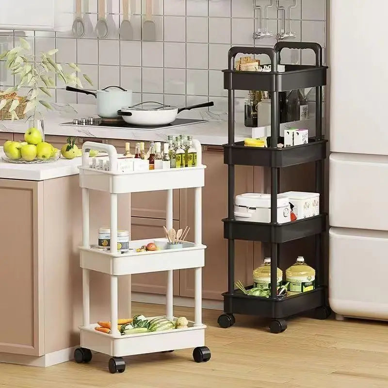Estante Organizadora de Cozinha 5 Andares com Rodas | Rack Multiuso para Frutas, Lanches e Livros