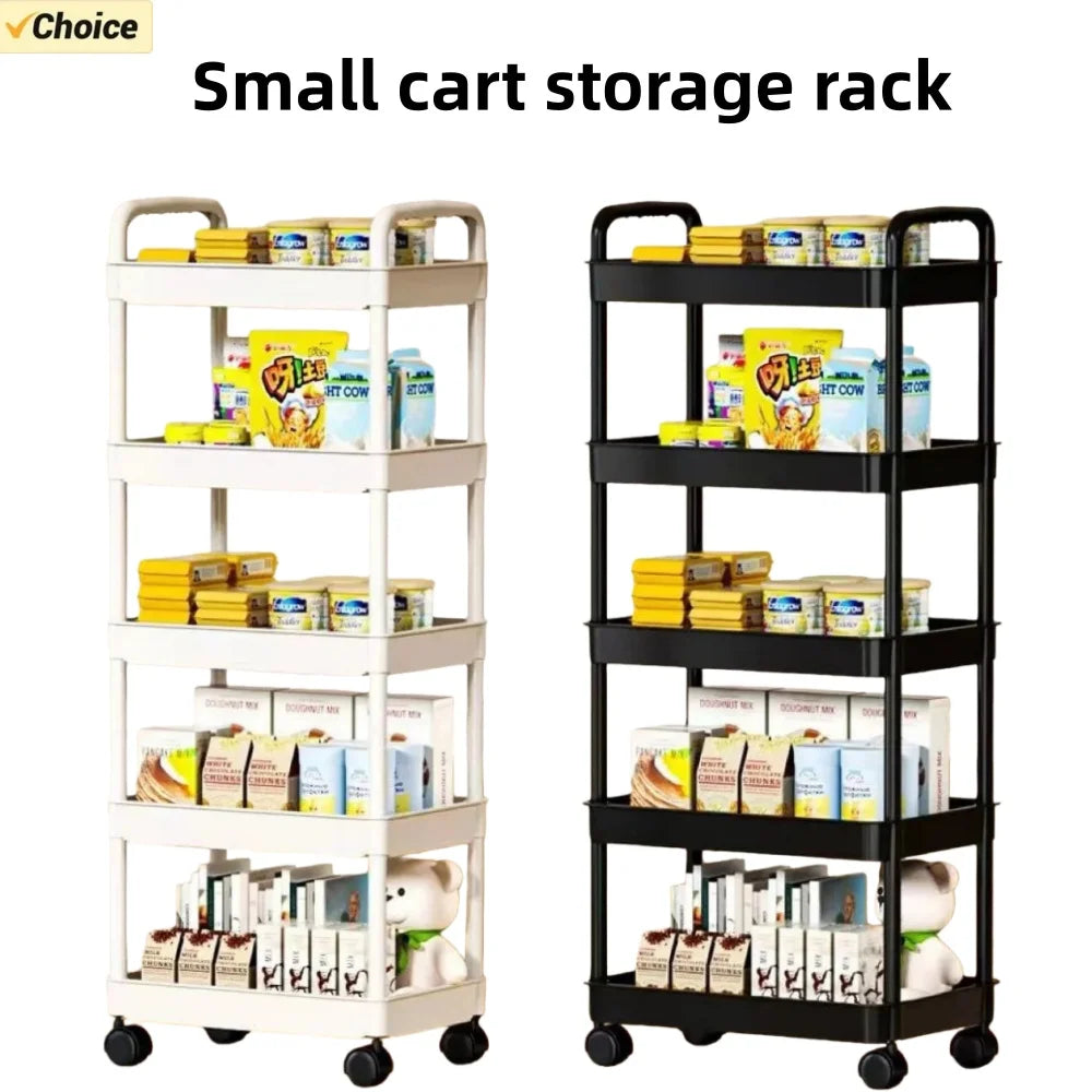 Estante Organizadora de Cozinha 5 Andares com Rodas | Rack Multiuso para Frutas, Lanches e Livros