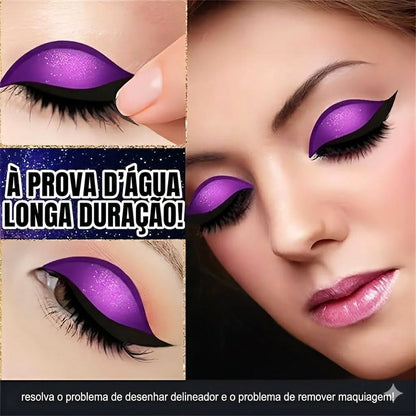 Par de Adesivos Reutilizáveis 2 em 1 para Maquiagem: Sombra e Cílios Postiços "Lazy Eye"
