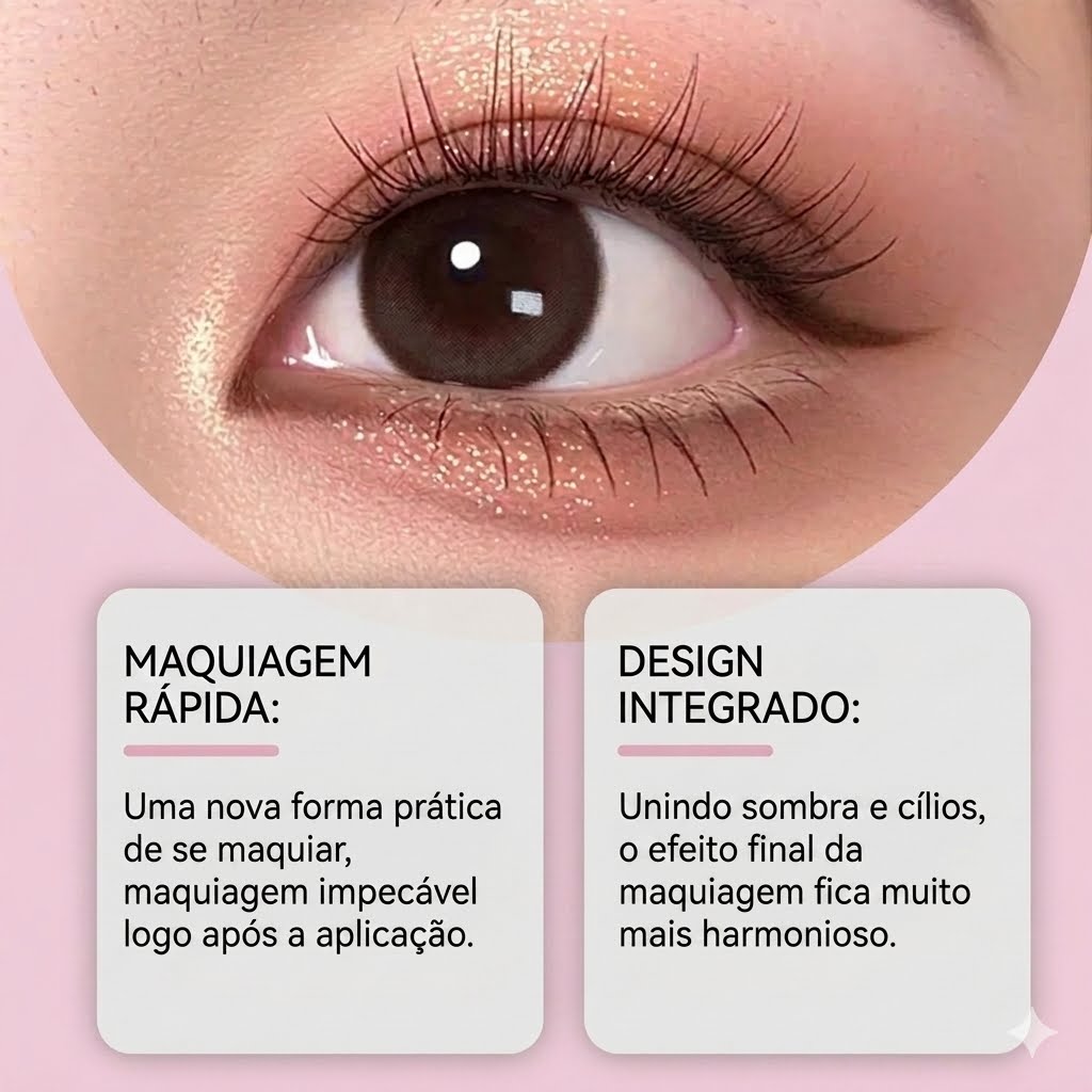 Par de Adesivos Reutilizáveis 2 em 1 para Maquiagem: Sombra e Cílios Postiços "Lazy Eye"