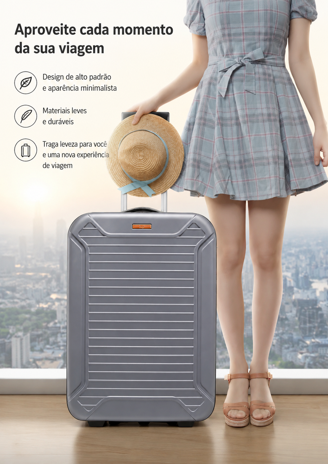 Mala de Viagem Dobrável com Rodas – Grande Capacidade, 20 Polegadas, Ideal para Negócios