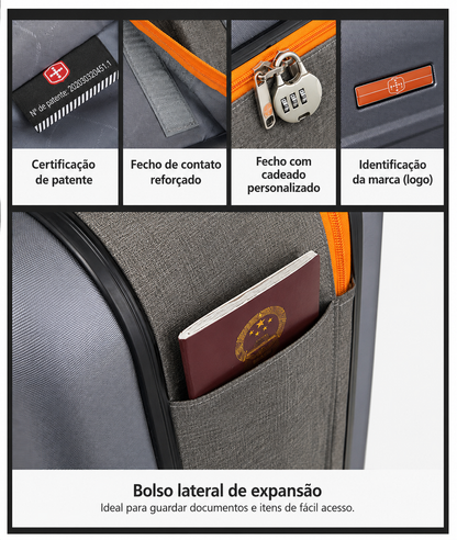 Mala de Viagem Dobrável com Rodas – Grande Capacidade, 20 Polegadas, Ideal para Negócios