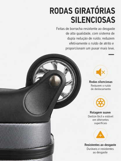 Mala de Viagem Dobrável com Rodas – Grande Capacidade, 20 Polegadas, Ideal para Negócios