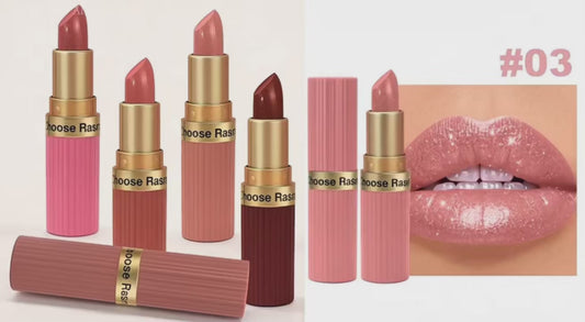 Batom Veludo Glitter Rosa Perolado – Metálico, Matte e Shimmer Diamond, Longa Duração, À Prova d'Água
